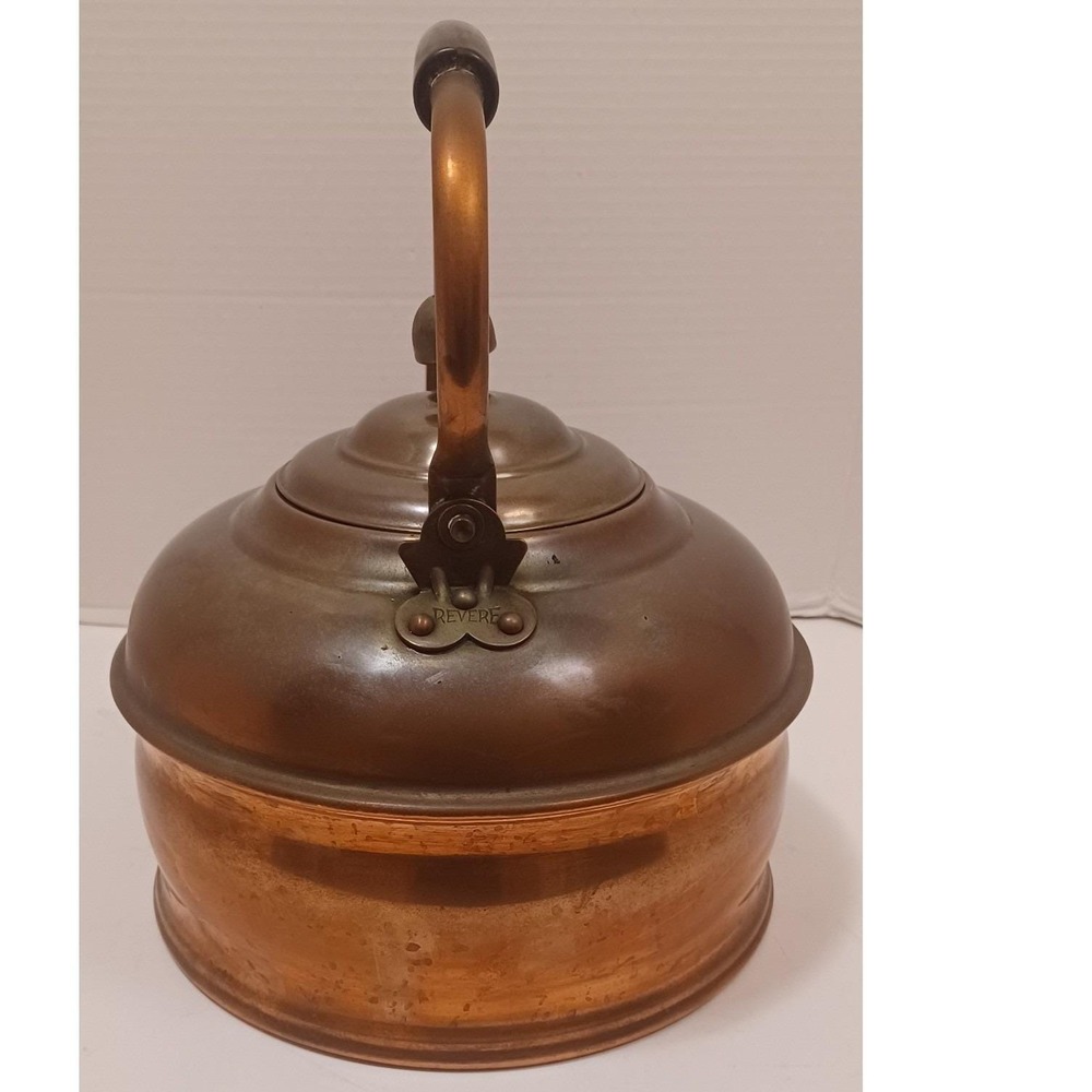 Antique Copper Tea Kettle Large Tea Pot 5 Liter Vintage Teapot 1910–1930 Revere - Picture 5 of 12